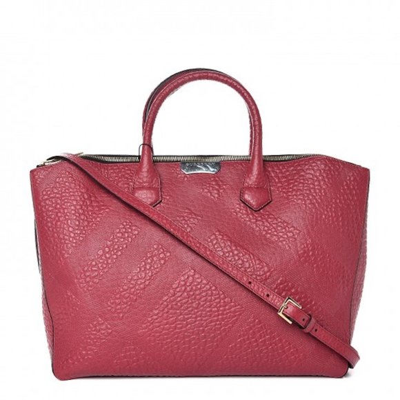 NWT BURBERRY LONDON GRAINY LEATHER CHECK MEDIUM DEWSBURY TOTE  BAG - Picture 1 of 8